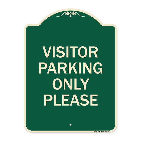 Signmission Visitor Parking Visitor Parking Please Heavy-Gauge Aluminum Sign, 24" x 18", G-1824-22724 A-DES-G-1824-22724 - main